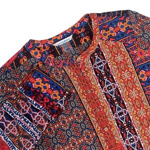 Nygard Multicolor Tunic Top 3/4 Sleeve Boho Patchwork Women’s Size Medium